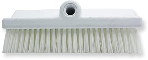 SPARTA 40423EC02 Plastic Floor Scrub Brush, Wall Brush, Equipment Brush With Nonabsorbent Bristles For Industrial Kitchens, Hospitals, Commercial Cleaning, 10 Inches, White - color: White