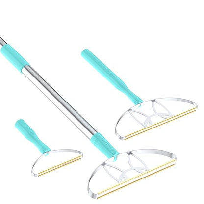 ULTRA+MAX+Pro LINTPLUS Pet Hair Remover Kit - 3-Size Carpet Rakes (S/M/L) w/Stainless Steel Handles - For Rugs, Carpets, Floors & Furniture - Stand-Up Design - size: Ultra,Pro,Max
