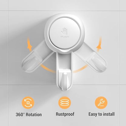 Marchpower Shower Hooks for Inside Shower Reusable Waterproof Utility Suction Cups Hooks - 2 Pack Heavy Duty Vacuum Hook Home Kitchen Bathroom Wall Holder Hanger for Towel Loofah Cloth Key & Ceiling