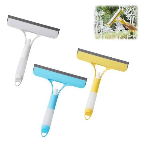 3PCS 3-in-1 Car Spray Squeegee with Scraper & Scrubber | Window Cleaning Tool for Shower Glass, Car & Home | Multi-Purpose Cleaning Kit for Kitchen