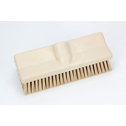 SPARTA 40423EC25 Plastic Floor Scrub Brush, Wall Brush, Equipment Brush With Nonabsorbent Bristles For Industrial Kitchens, Hospitals, Commercial Cleaning, 4 Inches, Tan, (Pack of 2) - color: Tan