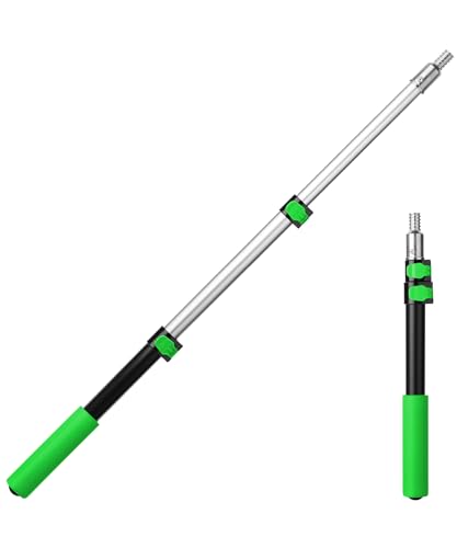 Bates- Telescopic Extension Pole, 3 Ft, Aluminum Alloy, Sturdy Multi-Purpose Extension Pole with Flip-Lock Design for Painting, Dusting and Cleaning - color: Black and Green, size: 3 Ft, 1 Pack