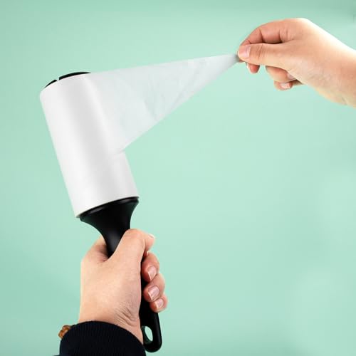 4.6 inch Giant Lint Roller Refills Compatible with Evercare Giant Lint Roller 4.6 inch Pet Hair Remover Roller Refill Extra Sticky 60 Sheets per Roll 5 Pack Total 300 Sheets - size: 4.6 inch