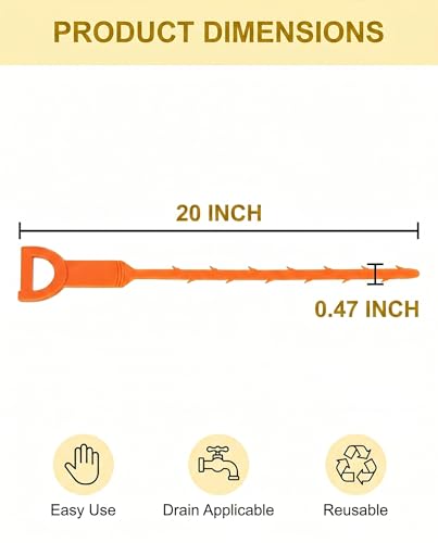 Drain Snake Clog Remover Flexible Tool for Clearing Drain Blockages