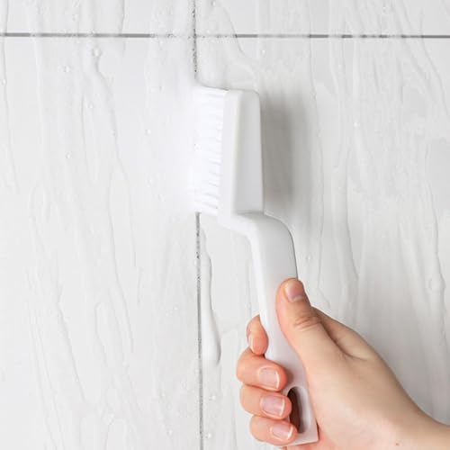 Grout Cleaner Brush with Stiff Bristles for Tile Joints and Crevices Angled Design Scrubber for Bathroom Kitchen Window Tracks Blinds Car Vents Shower Door Tracks and Other Tight Spaces(Flat head) - size: Flat head