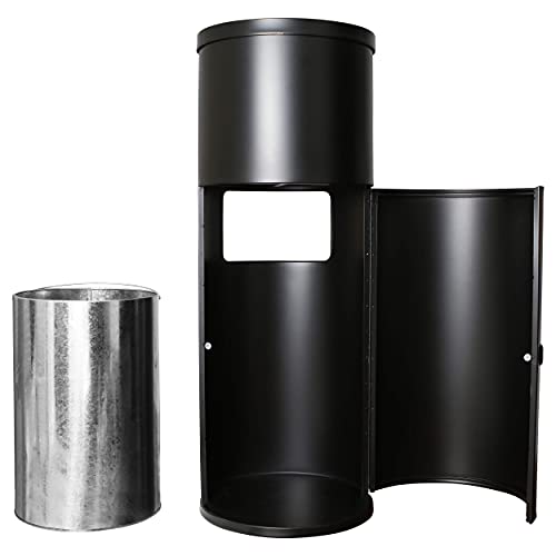 Black Stainless Steel Floor Stand Wipe Dispenser with Built-in Trash Can - Fits Wipes on Rolls - Perfect for Fitness Clubs, Schools/Daycares, Commercial and Residential Facilities