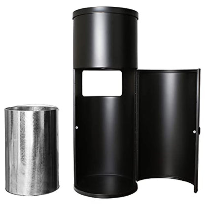 Black Stainless Steel Floor Stand Wipe Dispenser with Built-in Trash Can - Fits Wipes on Rolls - Perfect for Fitness Clubs, Schools/Daycares, Commercial and Residential Facilities