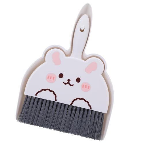 Upgrade Small White Broom and Dustpan Set, Hand Dustpan and Brush Set, Cute White Mini Broom and Dust pan Sets, Little Dust Pan for Home Use Tabletop Debris Cleaning Pet Guinea Pig Cages - color: Gray