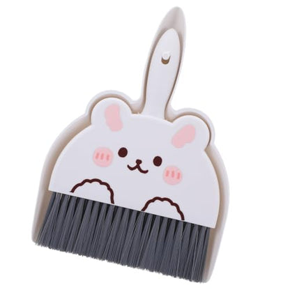 Upgrade Small White Broom and Dustpan Set, Hand Dustpan and Brush Set, Cute White Mini Broom and Dust pan Sets, Little Dust Pan for Home Use Tabletop Debris Cleaning Pet Guinea Pig Cages - color: Gray