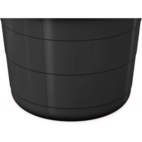 (Black) Flexible 17-Gallon Plastic Storage Tub with Rope Handles, Multi-Purpose Utility Bucket (1)