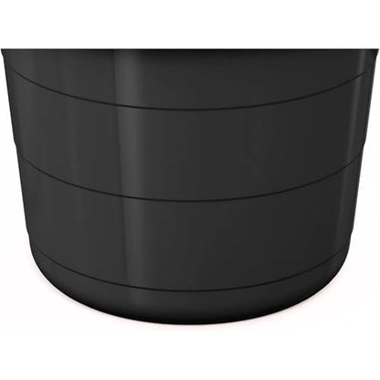 (Black) Flexible 17-Gallon Plastic Storage Tub with Rope Handles, Multi-Purpose Utility Bucket (1)