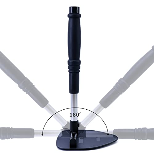 POLYTE Pivoting Windshield Glass Cleaning Tool Extendable Aluminum Handle w/9 Premium Microfiber Covers, Triangle Plate