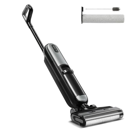 OLIXIS Wet Dry Vacuum Cleaner, Cordless All-in-One Vac Mops, Vacuum Mop with Self-Cleaning System, Dual Water Tank Design, Tangle-Free Brush, Dual-Edge Cleaning, 35-Min Runtime - color: Jet Black