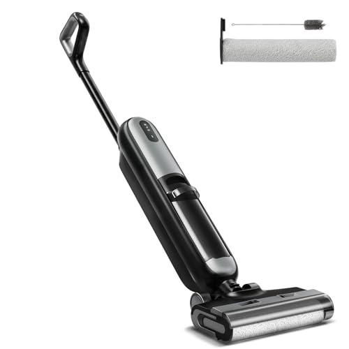 OLIXIS Wet Dry Vacuum Cleaner, Cordless All-in-One Vac Mops, Vacuum Mop with Self-Cleaning System, Dual Water Tank Design, Tangle-Free Brush, Dual-Edge Cleaning, 35-Min Runtime - color: Jet Black