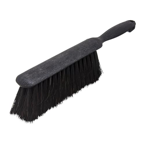 SPARTA Flo-Pac Counter Brush, Bench Brush, Dustpan Brush with Long Lasting for Counters, Floors, And Fireplace, 8 Inches, Black