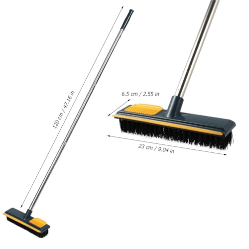 Cabilock Long Handle Cleaning Brush with Stiff Bristles, 108cm Floor Scrub Brush for Bathroom and Tile, Yellow Hard Bristle Shower Scrubber for Deep Corner and Crevice Cleaning