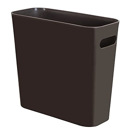 Youngever 1.5 Gallon Slim Trash Can, Plastic Garbage Container Bin, Small Trash Bin with Handles for Home Office, Living Room, Study Room, Kitchen, Bathroom (1 Pack Brown) - color: Brown