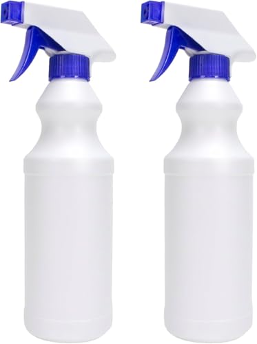 Spray Bottles (2 Pack, 16 Oz), Refillable Heavy Duty Spraying Bottle for Cleaning Solutions, Hair Spray, Gardening, Pets, Adjustable Nozzle Setting, Mist Water