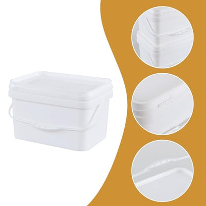 4 Packs Plastic Bucket with Airtight Lid, 3 Gallon Food Storage Bucket, White - size: 3 Gallon