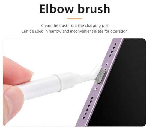 Professional 4-in-1 Earbud Cleaning Kit, Multi-Function Cleaning Pen for AirPods Pro 1 2 3, Laptop Keyboard Cleaner Tool with Metal Nib, High-Density Brush and Flocking Sponge - White - color: 5-in-1 White