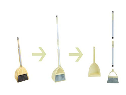 Mini Broom with Dustpan for Kids,Little Housekeeping Helper Set (Light Yellow) - color: Light Yellow