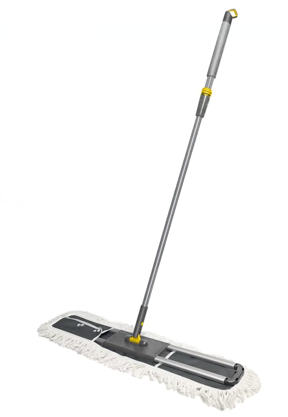 Masthome 36" Commercial Mop, Heavy Duty Industrial Floor Mop with 2 Microfiber Pads, 60" Adjustable Large Dust Mop,Wet Dry Flat Mops for Office Garage Warehouse Factory Mall - color: Grey Large