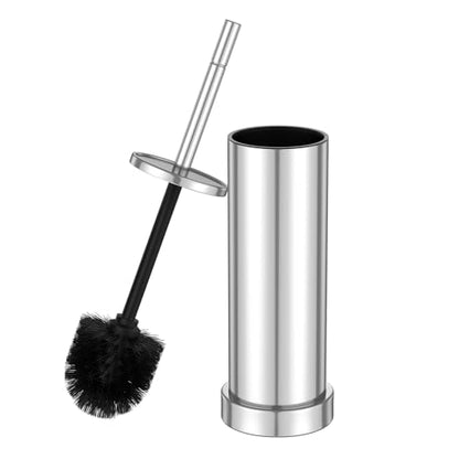 304 Stainless Steel Toilet Brush and Holder Set, Heavy Duty Toilet Bowl Brush and Holder with Removable Inner Bowl, Splash Protection, Long Handle for Bathroom - color: Chrome