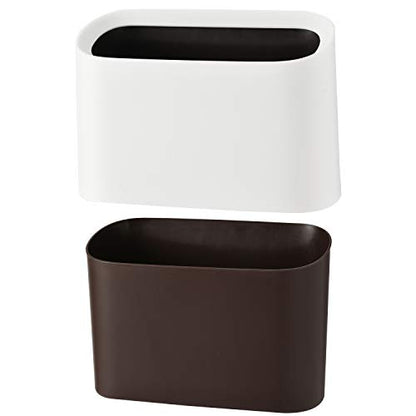 SUBEKYU 0.4 Gal Mini Countertop Trash Can, Small Desktop Garbage Can for Office, Tiny Wastebasket, Plastic, White - color: White 0.4 Gal No Lid