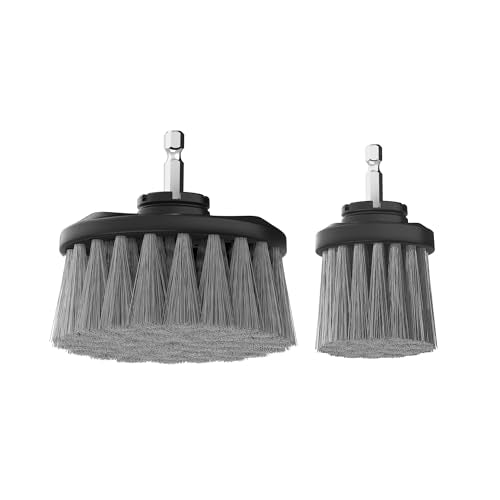 Dirt Devil Medium Bristle Cleaning Brush Set, 2 Piece, 2" and 3.5" Brushes Included, for Use on Showers, Porcelain and More, General-Purpose Cleaning, Scrubber Brush Drill Attachment for Cleaning - style: Medium Bristle Brush