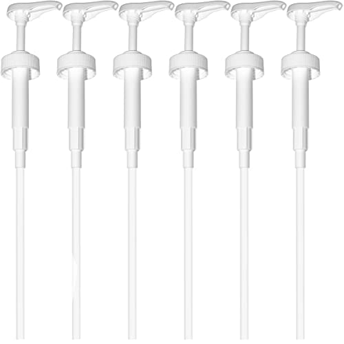 Gallon Pump Dispenser - for Plastic or Glass Bottles – Heavy-Duty Leak Proof for Commercial and Household Use – Non-BPA Plastic (Pack of 6) - size: Pack of 6