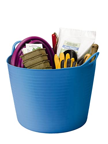 Red Gorilla Large Flexible Plastic Tub, Toy Storage, Laundry, Gardening & More, 38 Liter/10 Gallon, Blue - color: Blue