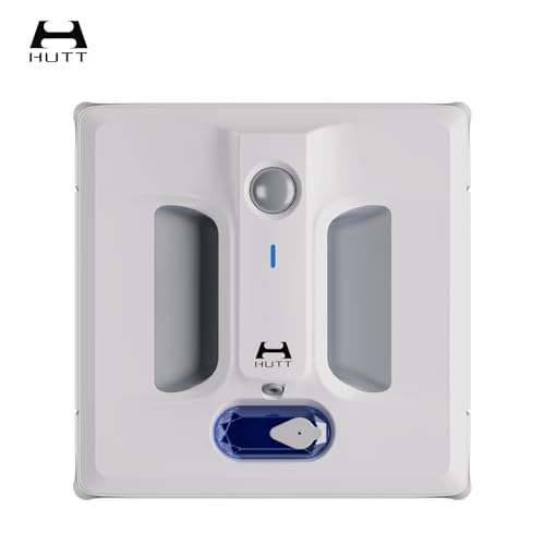 HUTT A1 Auto Window Cleaning Robot, Upgraded 4 Water Spray & 6000PA High Suction Power Window Cleaner with Laser Sensor Detection, Perfect for High-Rise Windows, Tiles and Glass - color: White