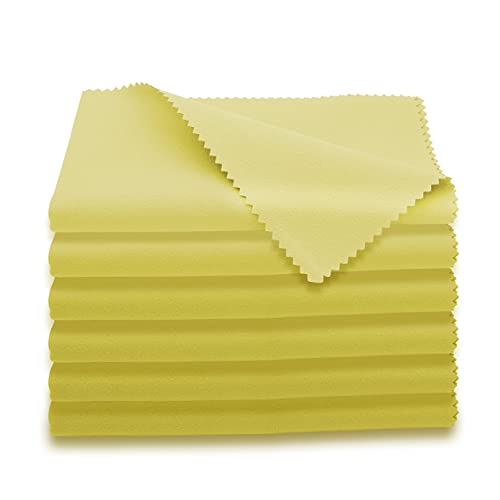 AAwipes Trumpet Cleaning Cloths Microfiber 12"x12" (6-Pack, Yellow) Plush Polishing Cloths for Musical Instruments Cleaning Cloths for Guitar Violin Piano Clarinet Sax Universal (HCIS-1212-Y) - color: Yellow 6PCS