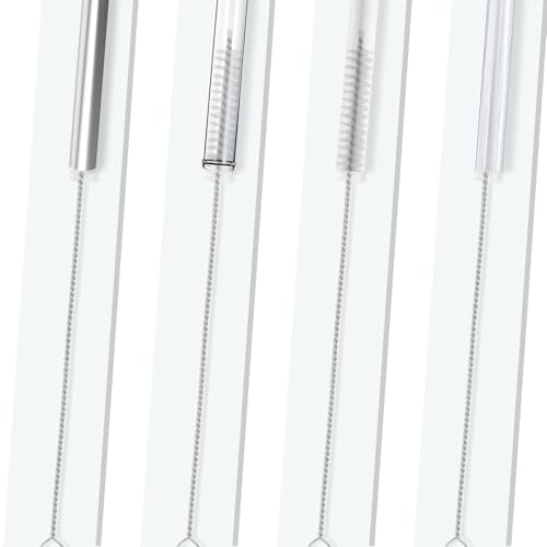 Adjustable Bottle Brush Set with Straw Cleaners & 2 Hooks 15.6" | Extends up to 15.6” to clean narrow bottles & coffee makers Pack includes fixed handle brush, straw brushes & hooks