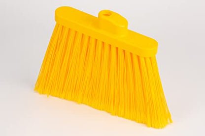 SPARTA 41082EC04 Plastic Color Coded Broom, Flagged Bristles, Long Broom With Angled Head For Large Debris, 56 Inches, Yellow, (Pack of 12) - color: Yellow