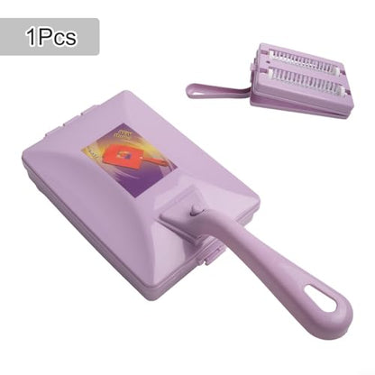 Handheld Carpet Sweeper Brush for Home Cleaning, Dust Removal Tool for Sofa Bed and Rug, Manual Crumb Collector with Push Button Empty Design(purple) - color: purple