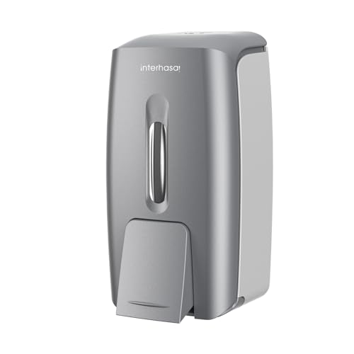 Soap Dispenser Wall Mount 28oz Commercial Hand Soap Dispenser for Bathroom Liquid Gel Hand Sanitizer Dispenser No Drilling Silver - color: Silver