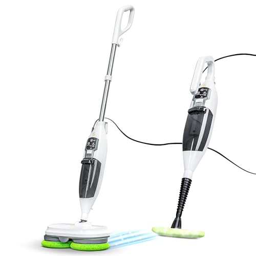 Electric Steam Mop – 15-in-1 Detachable Floor Scrubber with 3 Steam Modes – Electric Mop for Hardwood Floors, Kitchen Hoods & Worktops Cleaning