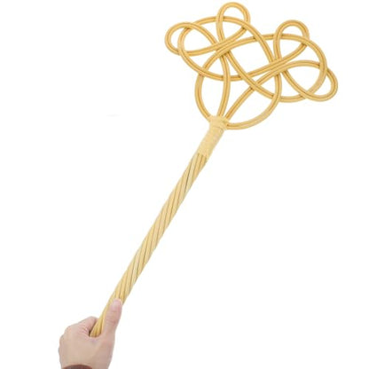 KALLORY Long Handle Rattan Quilt Beater Woven Cotton Duster for Household Dust Removal and Carpet Cleaning, Upgraded Braided Vine Handle Dust Fluffer for Bedding and Rug Maintenance