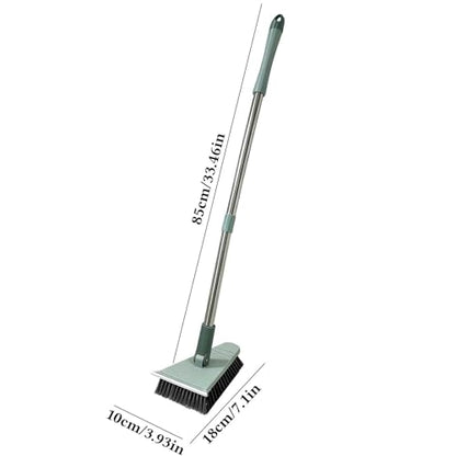 Tub Tile Scrubber Brush 2 in 1 Cleaning Brush 33.46 Inch, Adjustable Telescopic Pole Stiff Bristles Scouring Pads for Cleaning Bathroom Kitchen Toilet Wall Tub Tile Sink Non Scratch (Green) - color: Green