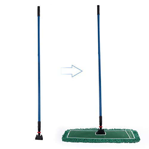 Matthew Cleaning Commercial Quick-Change Dust Mop Handle with Clip-on Metal Gripper for Heavy Duty Mop Head Replacement Holder, Fiberglass Handle 60 inch 6packs-Blue - color: Fiberglass - Blue
