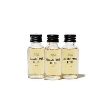 Public Goods Glass Cleaner Refill | Refill Concentrate for Windows, Mirrors, Glass Surfaces | Cruelty Free, Paraben Free, Vegan Friendly | 3 Pack - 24 Oz Diluted - style: Refills