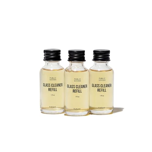 Public Goods Glass Cleaner Refill | Refill Concentrate for Windows, Mirrors, Glass Surfaces | Cruelty Free, Paraben Free, Vegan Friendly | 3 Pack - 24 Oz Diluted - style: Refills