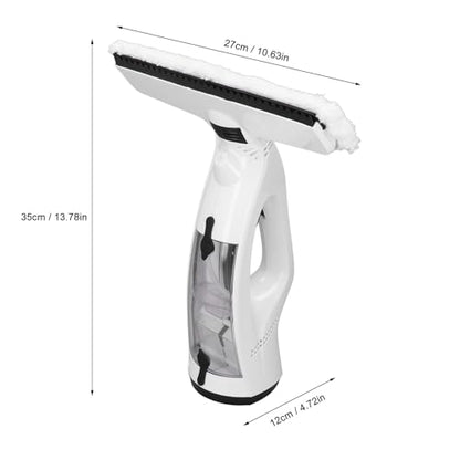 Battery Window Vacuum Cleaner, Electric with Spray Bottle and Microfiber Wiper, 2000 mAh, for Glass, Tiles, Mirrors