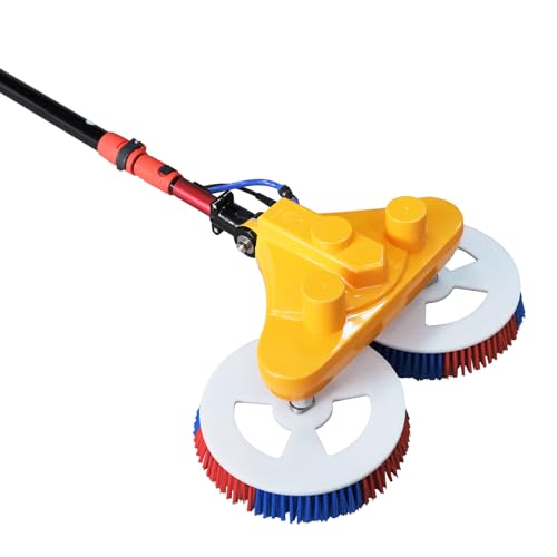 Electric Solar Panel Cleaning Brush Equipment with Swappable Heads | Carbon Fiber Pole | Ultra-Lightweight Daily Use (11ft-Double) - color: 11ft-double