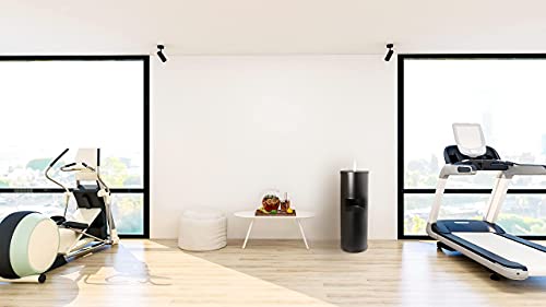Black Stainless Steel Floor Stand Wipe Dispenser with Built-in Trash Can - Fits Wipes on Rolls - Perfect for Fitness Clubs, Schools/Daycares, Commercial and Residential Facilities