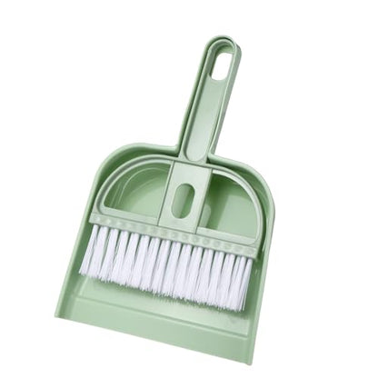 uxcell 2 Pcs Mini Dustpan and Brush Set, Small Broom and Dustpan Set for Home Office Tabletops Sofas Keyboards Cleaning, Green - color: Green