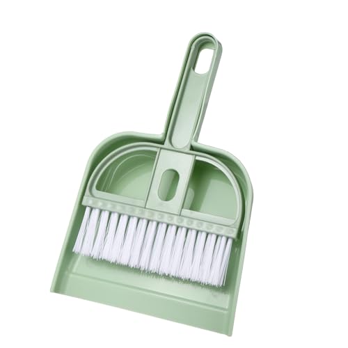 uxcell 2 Pcs Mini Dustpan and Brush Set, Small Broom and Dustpan Set for Home Office Tabletops Sofas Keyboards Cleaning, Green - color: Green