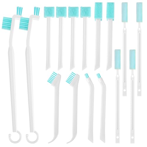 ULTECHNOVO Crevice Cleaning Brush Set 16 Pieces Detail Cleaning Tools with Long Handles for Kitchen Grooves Car Vents Window Tracks and Small Spaces