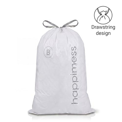 happimess 5.3 Gallon (20L) Drawstring Trash Bags, Unscented, Clear, Heavy Duty LDPE Liners for Kitchen and Household, Custom Fit, 20 Count (1 Packs of 20 Liners) HPM3000B-C-1SET - color: Clear, size: 20 Count (Pack of 1)